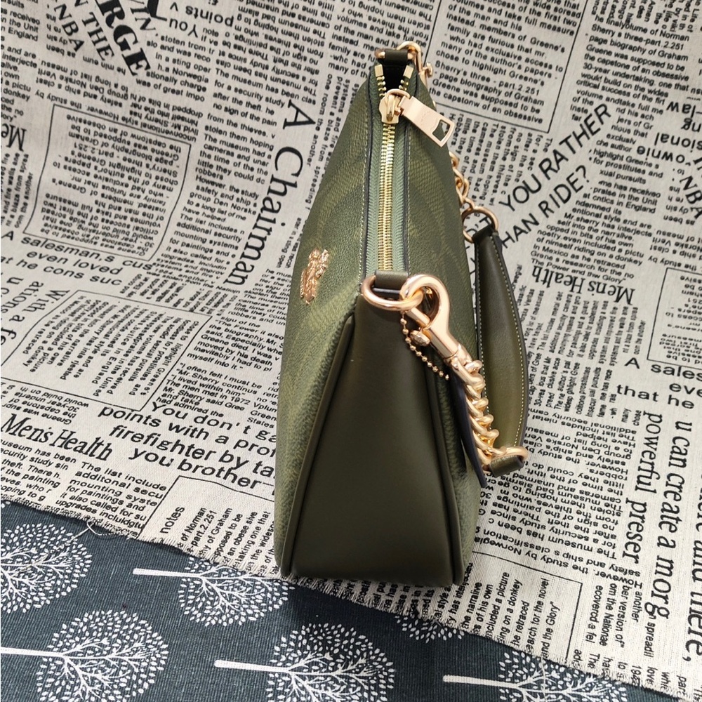 Coach Olive Signature Mini Shoulder Bag with Gold-Tone Logo - Picture 4 of 9